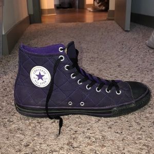 Purple Quilted Converse Sneakers